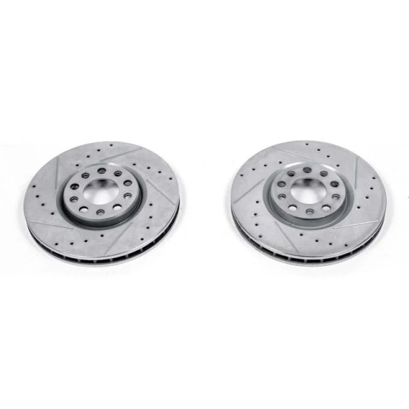 Power Stop Front Drilled & Slotted Rotors Pair fits 2015-2017 Chrysler 200 / 2015-2017 Chrysler 200 C / 2013-2016 Dodge DA...