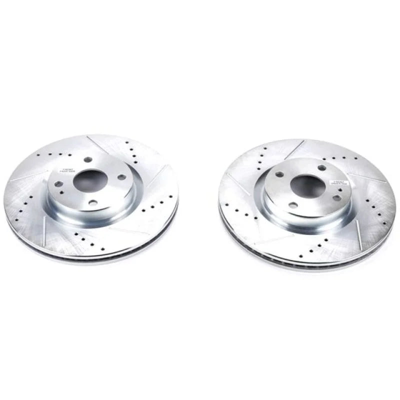 Power Stop Front Drilled & Slotted Rotors Pair fits 2017-2020 Fiat 124 Spider / 2017-2020 Fiat Spider / 2016-2024 Mazda Mx...