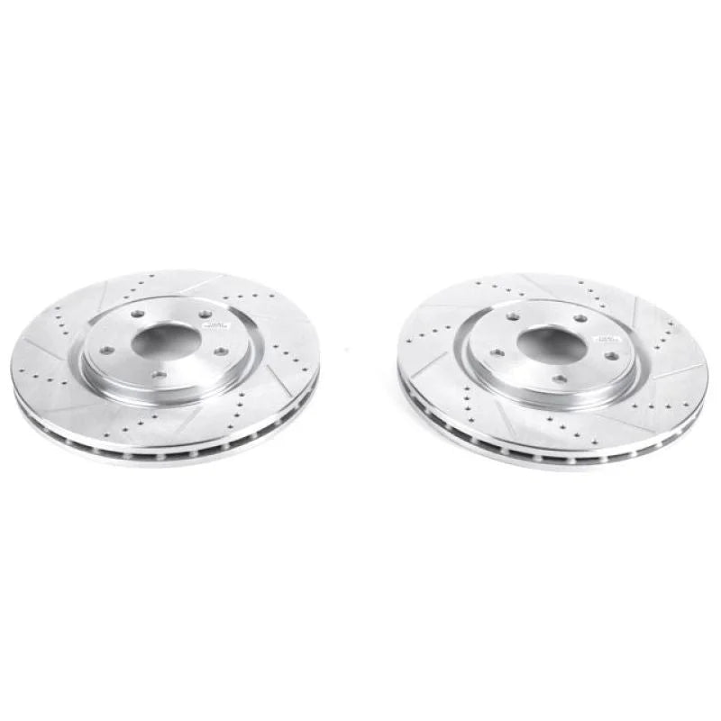 Power Stop Front Drilled & Slotted Rotors Pair fits 2017-2025 Chrysler Pacifica / 2017-2025 Chrysler Pacifica Hybrid - Mai...