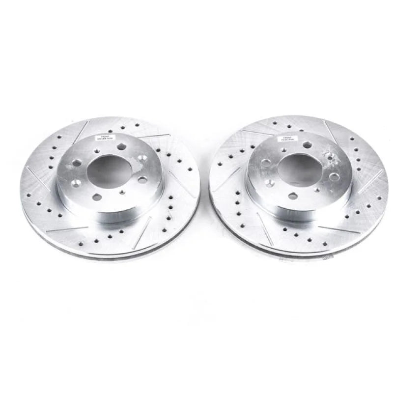 Power Stop Front Drilled & Slotted Rotors Pair fits Acura EL / 1990-1993 Acura Integra GS / 1992-2001 Acura Integra GS-R /...