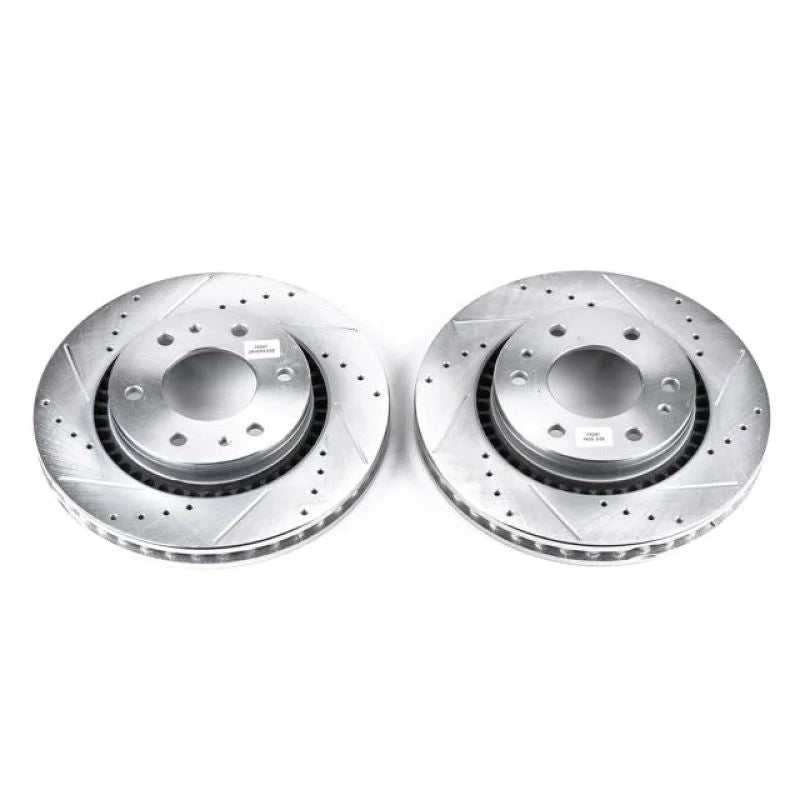 Power Stop Front Drilled & Slotted Rotors Pair fits Buick Rainier / 2006 2007 Buick Rainier Cxl / 2008 Chevrolet TrailBlaz...