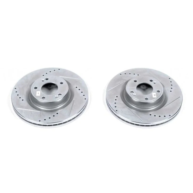 Power Stop Front Drilled & Slotted Rotors Pair fits Hyundai Genesis / 2009-2011 Hyundai Genesis 3.8L / 2010-2016 Hyundai G...