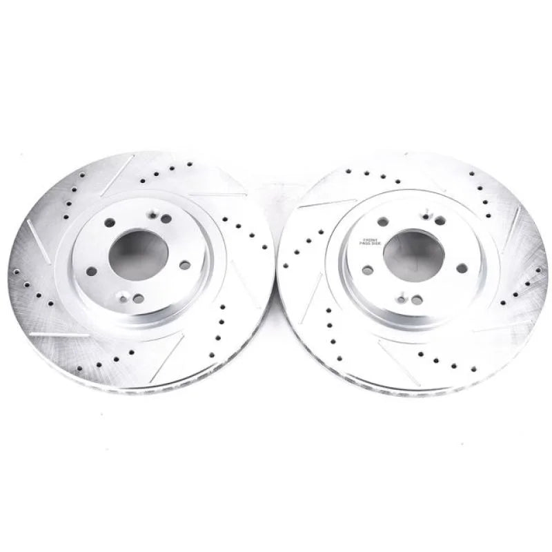 Power Stop Front Drilled & Slotted Rotors Pair fits Hyundai Santa / 2013-2018 Hyundai Santa Fe / 2015-2020 Kia Sorento EX ...