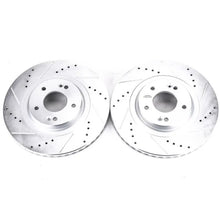 Load image into Gallery viewer, Power Stop Front Drilled &amp; Slotted Rotors Pair fits Hyundai Santa / 2013-2018 Hyundai Santa Fe / 2015-2020 Kia Sorento EX ...