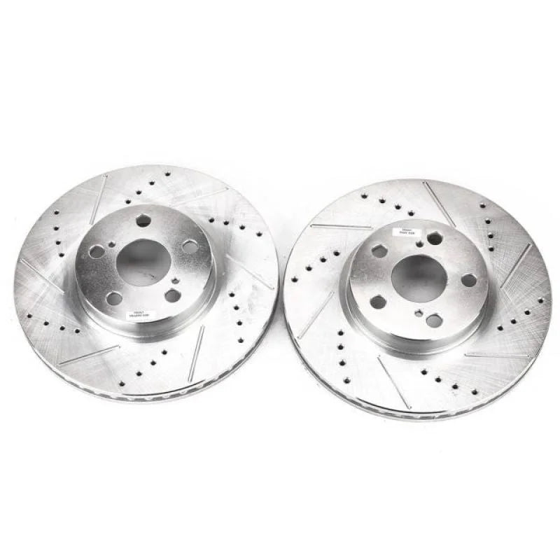 Power Stop Front Drilled & Slotted Rotors Pair fits Pontiac Vibe / 2009 2010 Pontiac Vibe AWD / 2008-2014 Scion xD / 2009-...