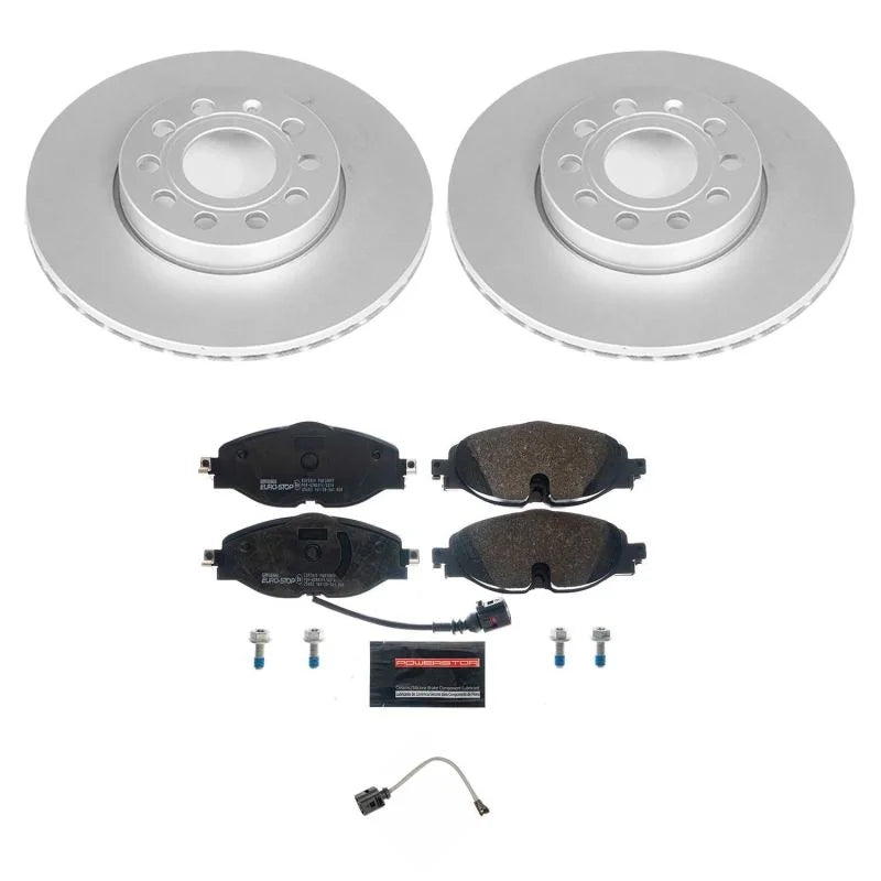 Power Stop Front Euro-Stop Brake Kit fits 2015-2018 Audi A3 / 2015-2018 Audi A3 Quattro / 2016-2018 Audi A3 Sportback / 20...