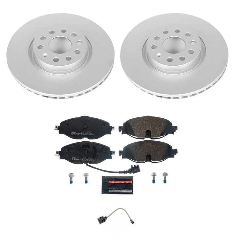 Power Stop Front Euro-Stop Brake Kit fits 2015-2020 Audi A3 / 2015-2018 Audi A3 Quattro / 2016-2018 Audi A3 Sportback / 20...