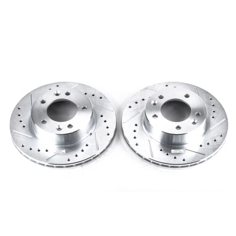 Power Stop Front Evolution Drilled & Slotted Rotors - Pair fits 1986-1991 Mazda Rx-7 - Main Product View