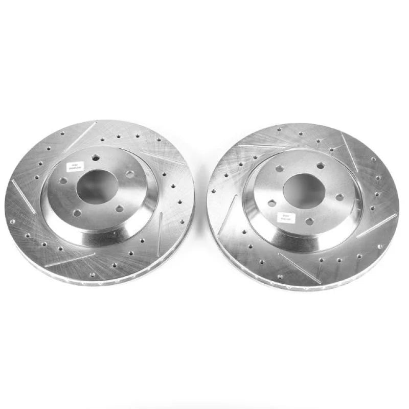 Power Stop Front Evolution Drilled & Slotted Rotors - Pair fits 1988-1996 Chevrolet Corvette - Main Product View