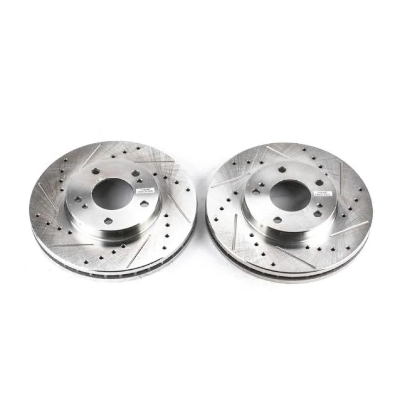 Power Stop Front Evolution Drilled & Slotted Rotors - Main Product View
