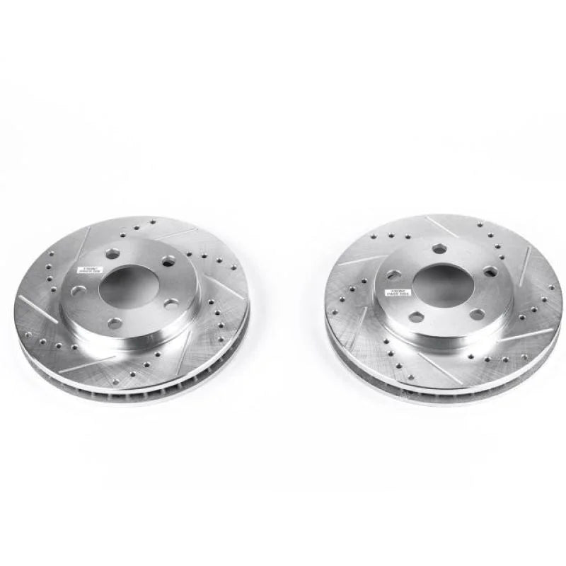 Power Stop Front Evolution Drilled & Slotted Rotors - Pair fits 1990-2005 Buick / Cadillac / Chevrolet - Main Product View