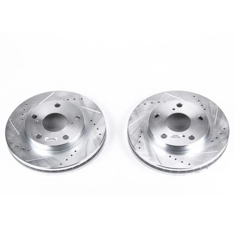 Power Stop Front Evolution Drilled & Slotted Rotors - Pair fits 1992-2001 Toyota Camry - Main Product View