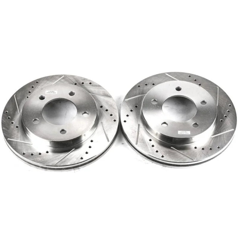 Power Stop Front Evolution Drilled & Slotted Rotors - Pair fits 1997-2004 Ford F-150 / F-150 Heritage - Main Product View