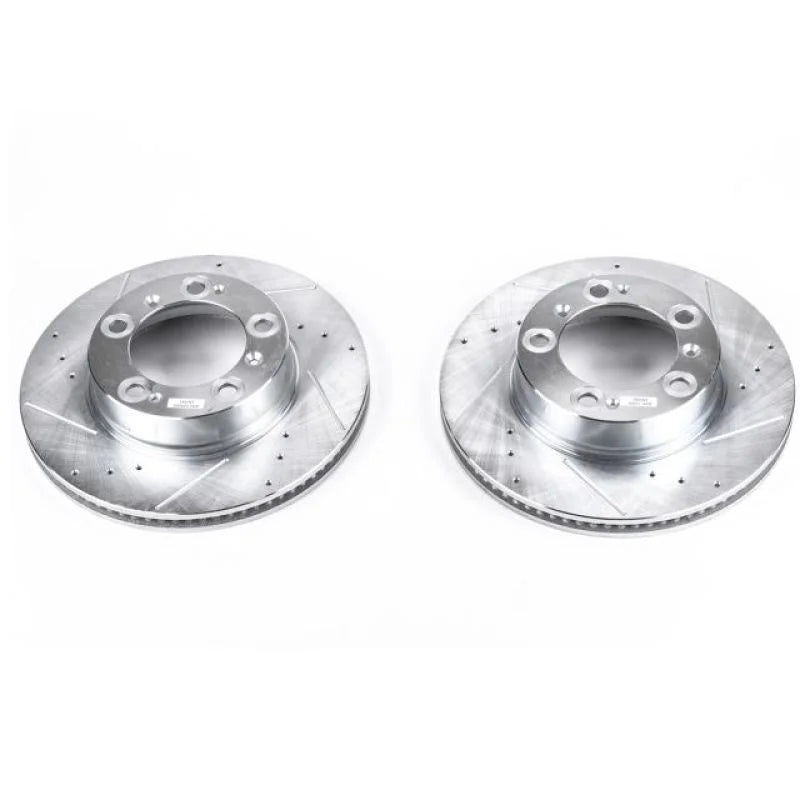 Power Stop Front Evolution Drilled & Slotted Rotors - Pair fits 1997-2004 Porsche Boxster - Main Product View
