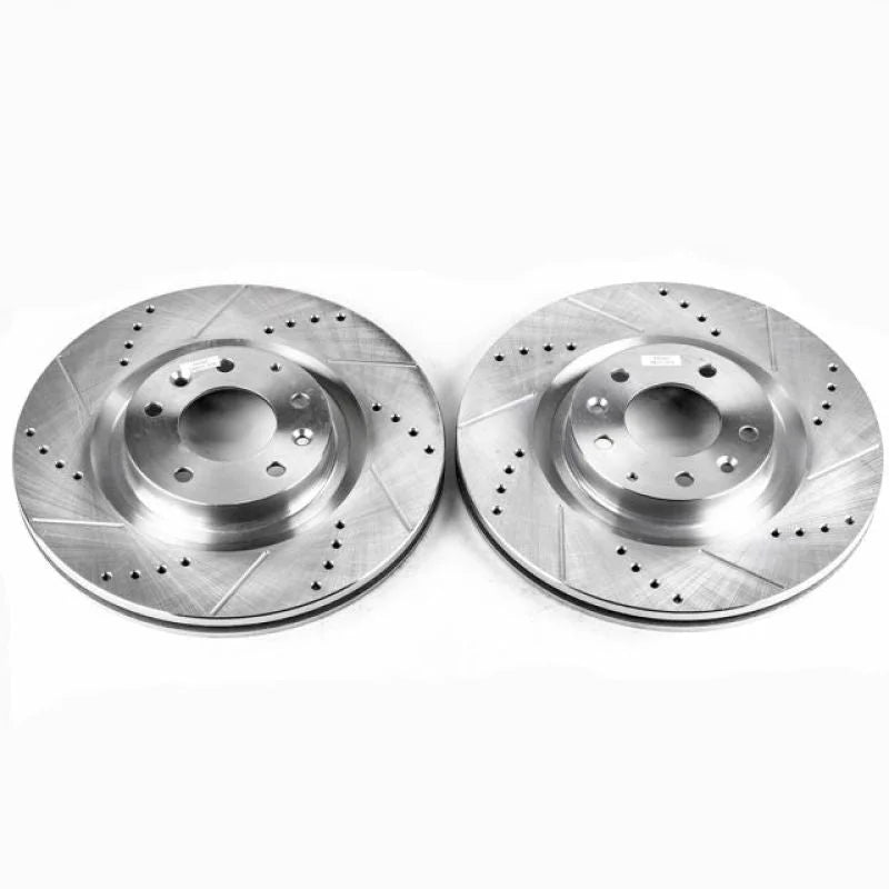 Power Stop Front Evolution Drilled & Slotted Rotors - Pair fits 2004-2011 Mazda Rx-8 - Main Product View