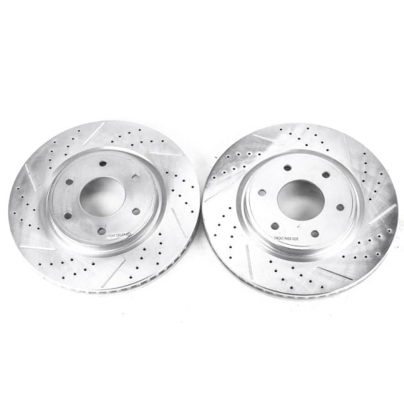 Power Stop Front Evolution Drilled & Slotted Rotors - Main Product View