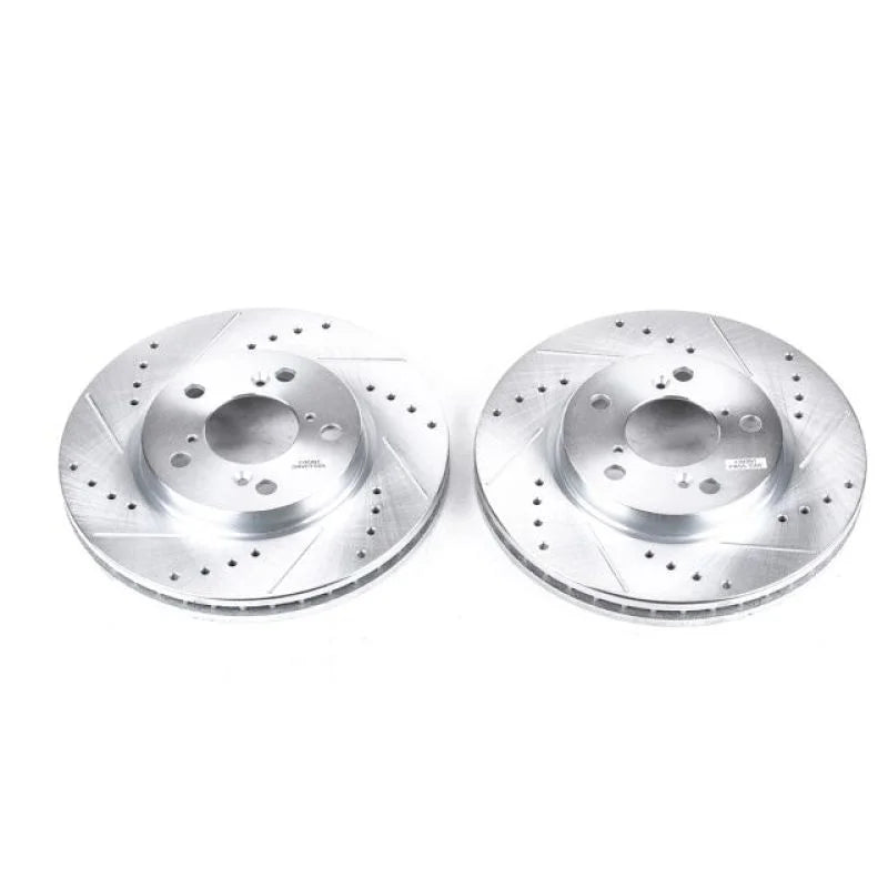 Power Stop Front Evolution Drilled & Slotted Rotors - Pair fits 2005-2010 Honda Odyssey EX - Main Product View