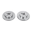Load image into Gallery viewer, Power Stop Front Evolution Drilled &amp; Slotted Rotors - Main Product View