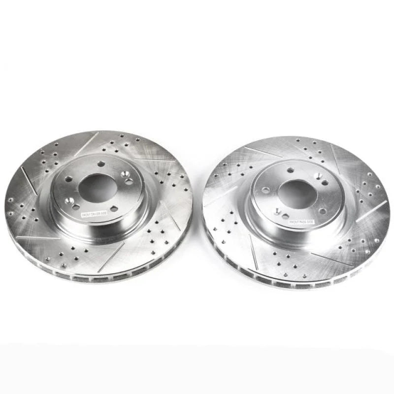 Power Stop Front Evolution Drilled & Slotted Rotors - Pair fits 2010-2016 Hyundai Genesis / Genesis COUPE - Main Product View
