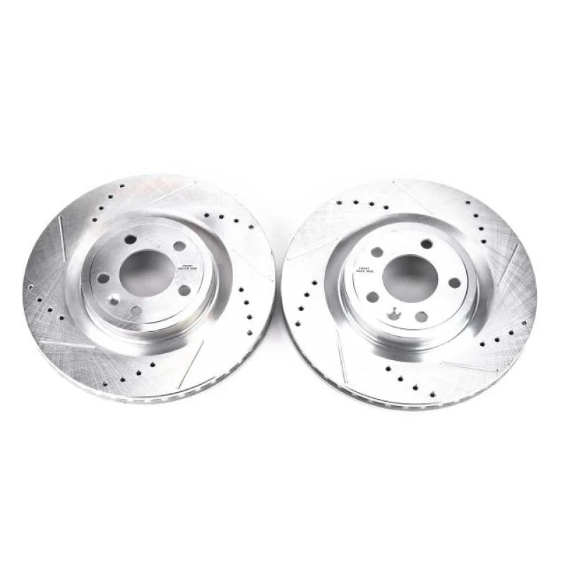 Power Stop Front Evolution Drilled & Slotted Rotors - Pair fits 2011-2014 Ford Mustang GT - Main Product View