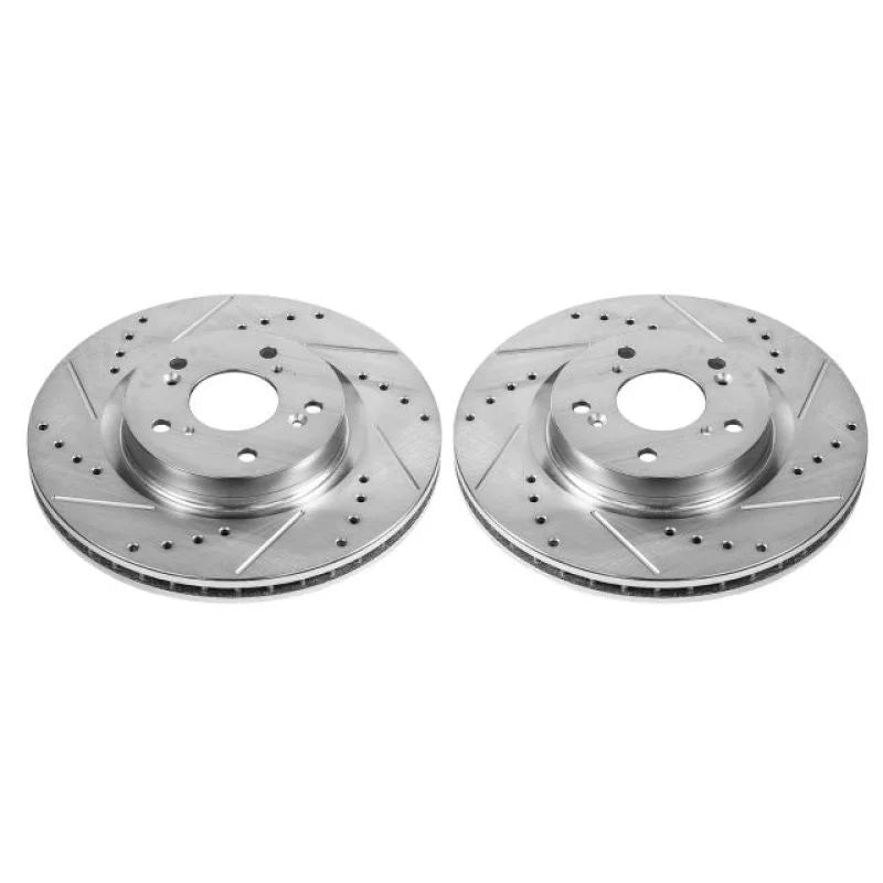 Power Stop Front Evolution Drilled & Slotted Rotors - Pair fits 2012-2016 Honda CR-V - Main Product View