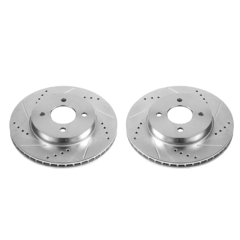 Power Stop Front Evolution Drilled & Slotted Rotors - Pair fits 2012-2019 Nissan Versa / Versa Note - Main Product View