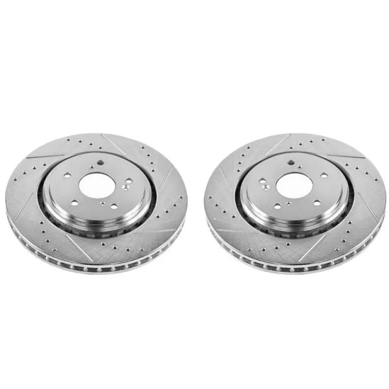 Power Stop Front Evolution Drilled & Slotted Rotors - Pair fits 2014-2016 Acura MDX / 2015-2020 Acura Tlx - Main Product View