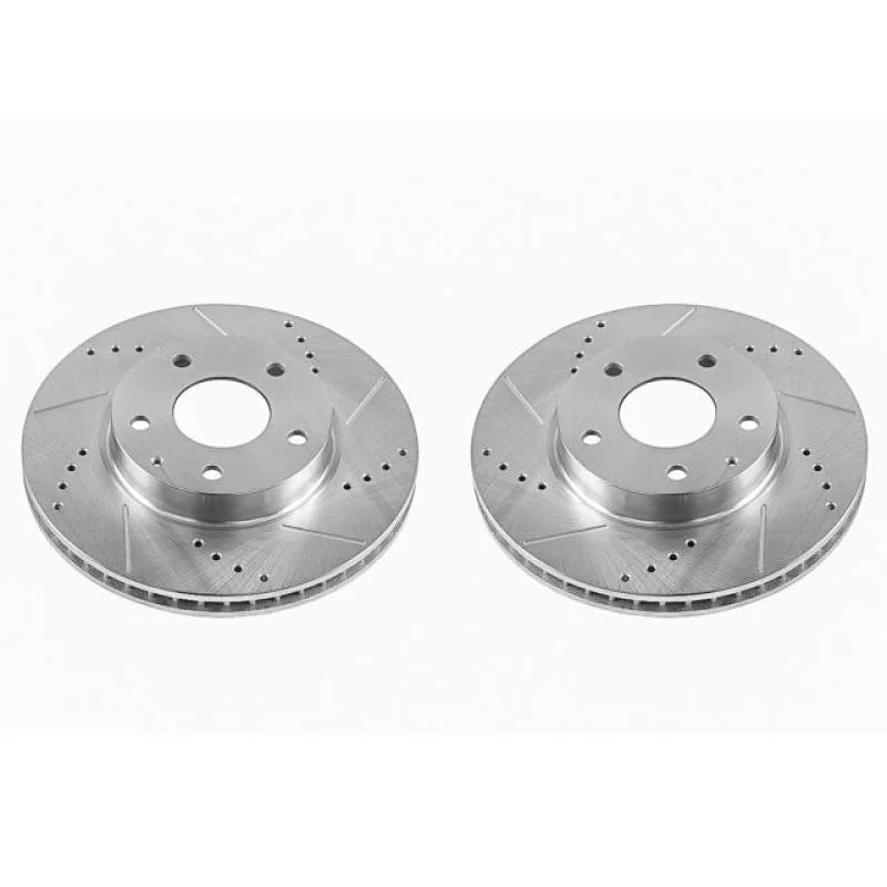 Power Stop Front Evolution Drilled & Slotted Rotors - Pair fits 2014-2021 Mazda 3 / Cx-3 - Main Product View