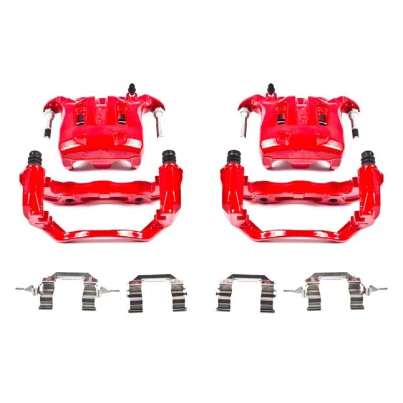 Power Stop Front Red Calipers w/Brackets - Pair fits 2003-2004 Infiniti M45 / 2002-2006 Infiniti Q45 - Main Product View