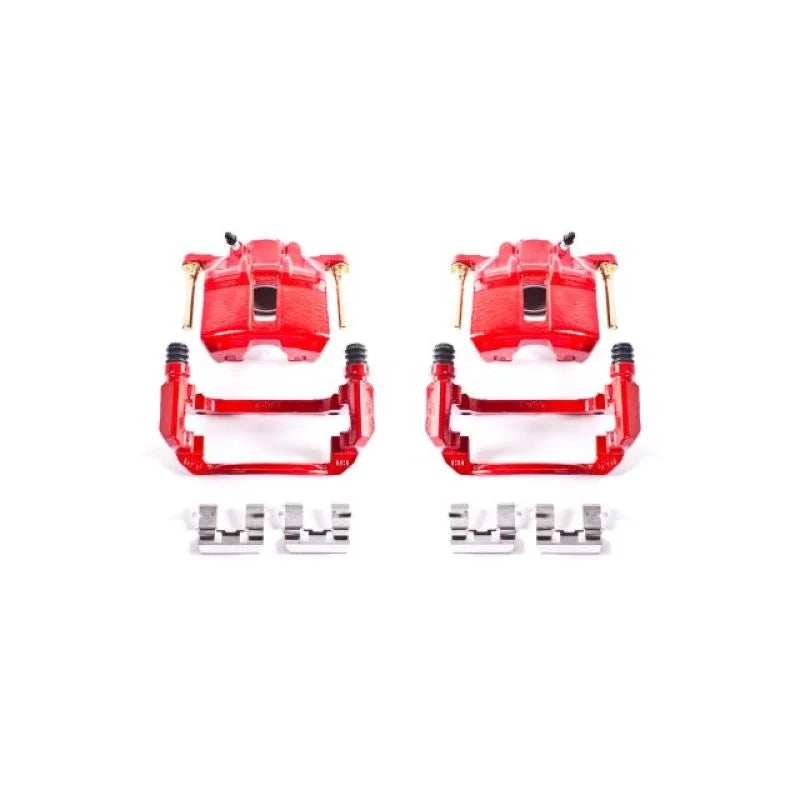 Power Stop Front Red Calipers w/Brackets - Pair fits 2003-2007 Honda Accord - Main Product View