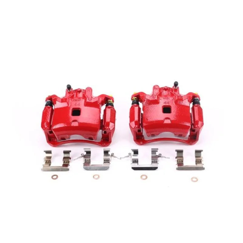 Power Stop Front Red Calipers w/Brackets - Pair fits 2007-2019 Nissan Sentra - Main Product View