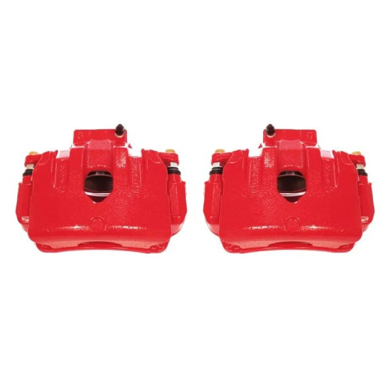 Power Stop Front Red Calipers w/Brackets - Pair fits 2010-2016 Hyundai Genesis / Genesis COUPE - Main Product View