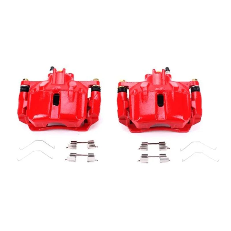 Power Stop Front Red Calipers w/Brackets - Pair fits 2012-2015 Honda Civic - Main Product View