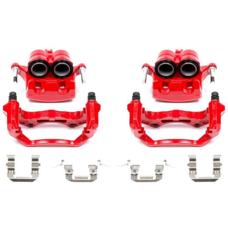 Power Stop Front Red Calipers w/Brackets Pair fits 2005-2007 Infiniti G35 / 2007 Infiniti G35 SPORT / 2003 2004 Infiniti M...