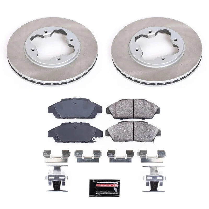 Power Stop Front Semi-Coated Rotor Kit fits 1990-1993 Honda Accord