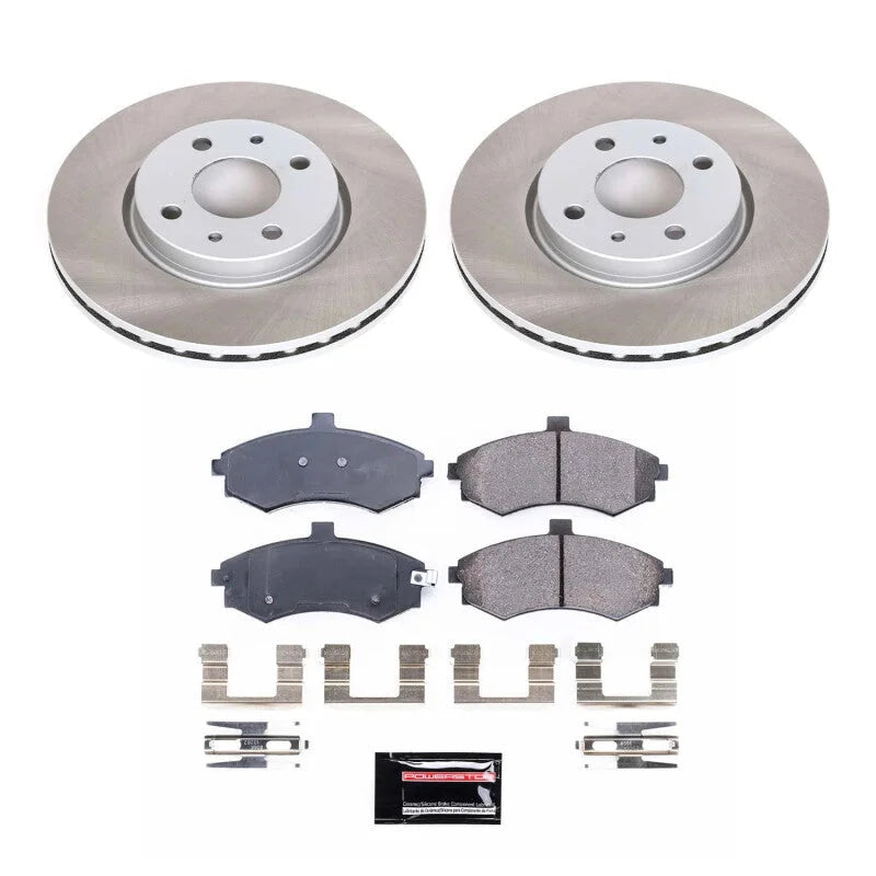 Power Stop Front Semi-Coated Rotor Kit fits 1991-1994 1996 Subaru Legacy