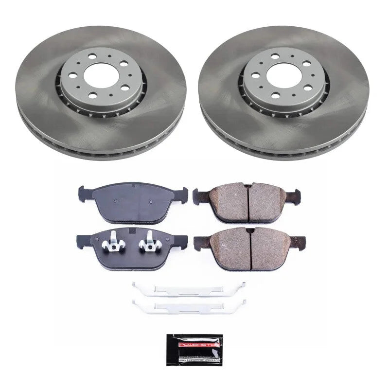 Power Stop Front Semi-Coated Rotor Kit fits 2003-2014 Volvo XC90