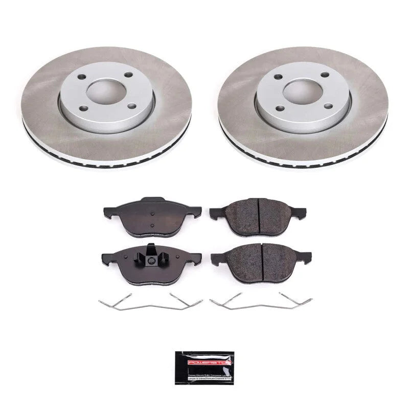Power Stop Front Semi-Coated Rotor Kit fits 2005-2007 Ford Focus / 2007 Ford Focus S / 2005-2006 Ford Focus ZX3