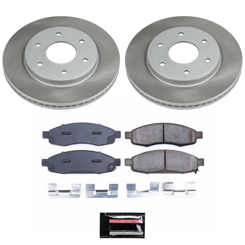 Power Stop Front Semi-Coated Rotor Kit fits 2005-2007 Infiniti QX56 / 2005-2006 Nissan Armada LE / 2005-2007 Nissan Titan ...