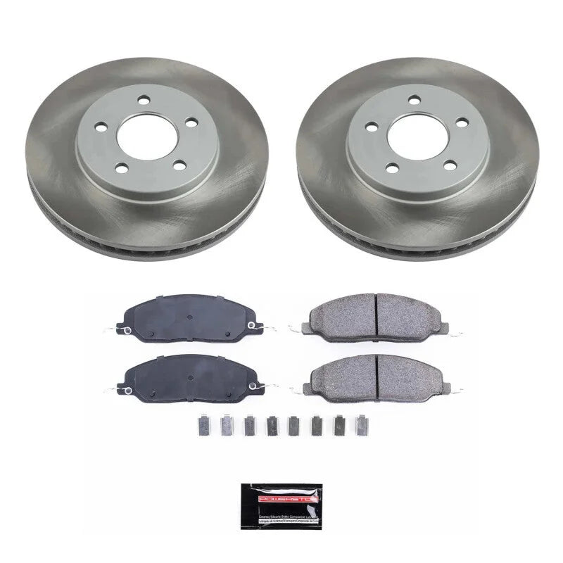 Power Stop Front Semi-Coated Rotor Kit fits 2005-2010 Ford Mustang
