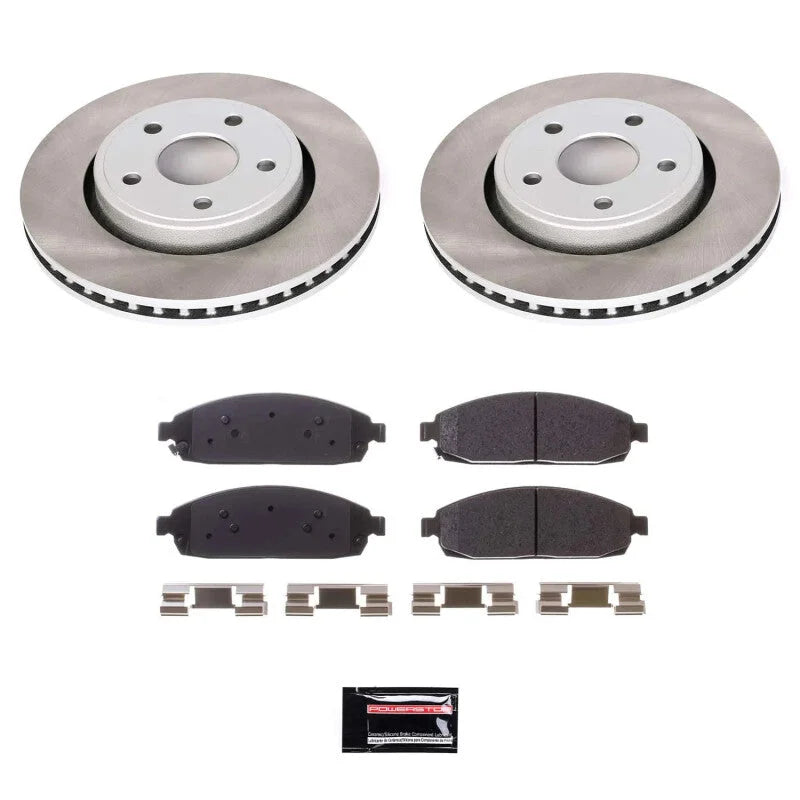 Power Stop Front Semi-Coated Rotor Kit fits 2006-2010 Jeep Commander / 2005-2010 Jeep Grand Cherokee