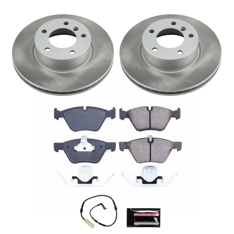 Power Stop Front Semi-Coated Rotor Kit fits 2008-2010 BMW 128I
