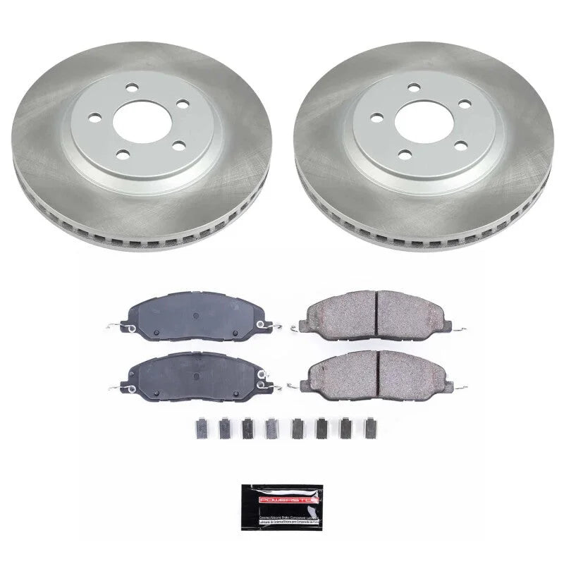 Power Stop Front Semi-Coated Rotor Kit fits 2011-2014 Ford Mustang