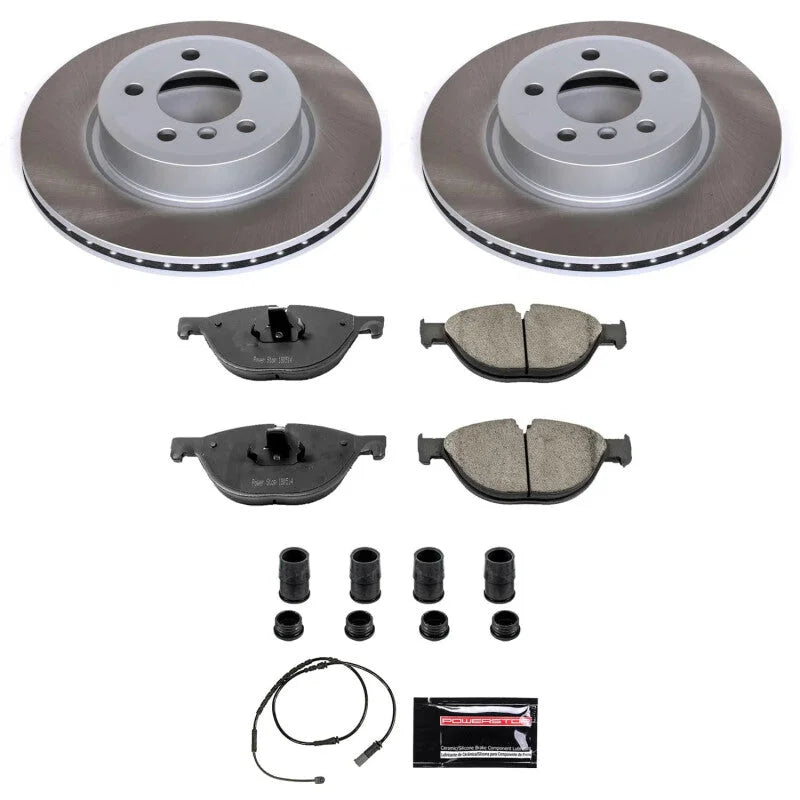 Power Stop Front Semi-Coated Rotor Kit fits 2012-2013 BMW 528I