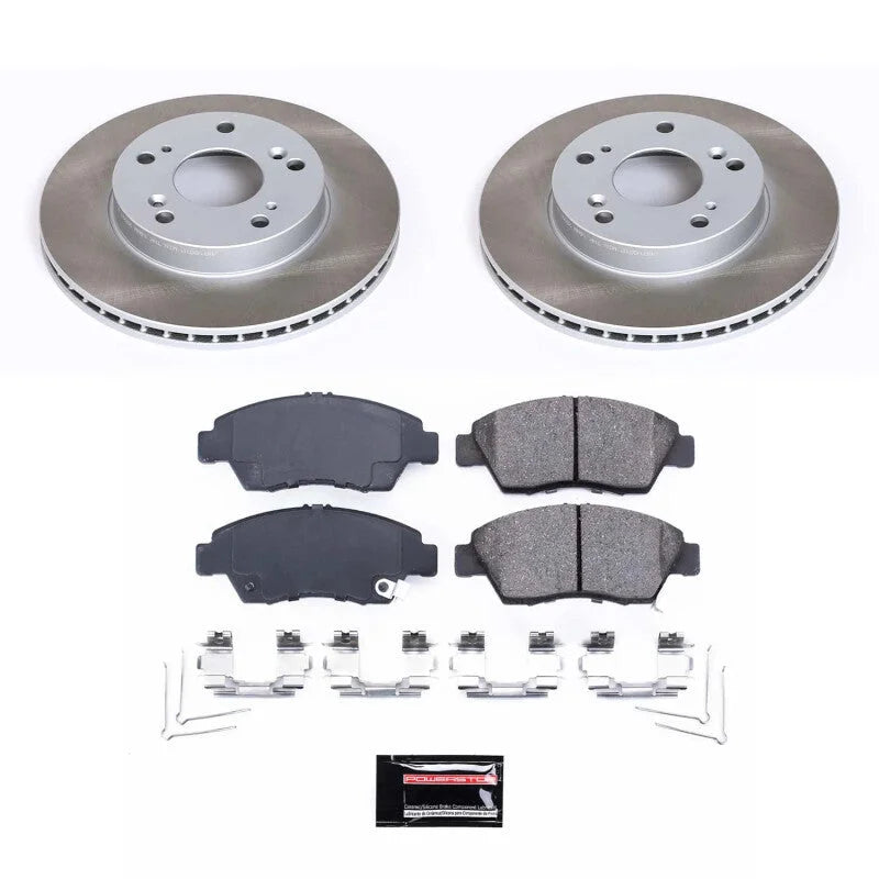 Power Stop Front Semi-Coated Rotor Kit fits 2013-2014 Acura ILX Hybrid / 2012-2015 Honda Civic Hybrid