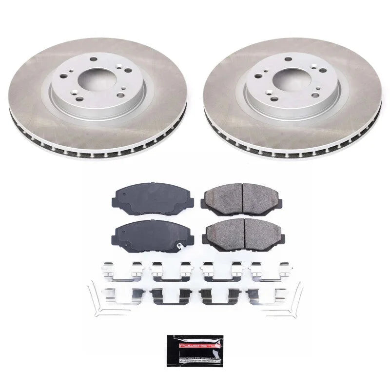 Power Stop Front Semi-Coated Rotor Kit fits 2013-2015 Acura ILX / 2005-2006 Honda CR-V EX / 2012-2015 Honda Civic Si