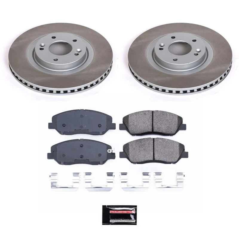 Power Stop Front Semi-Coated Rotor Kit fits 2013-2016 Hyundai Santa Fe