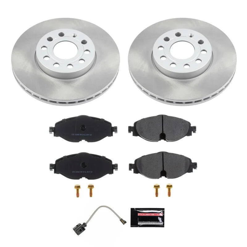 Power Stop Front Semi-Coated Rotor Kit fits 2015 2016 Audi A3 / 2015-2018 Audi A3 Quattro / 2016-2018 Audi A3 Sportback / ...