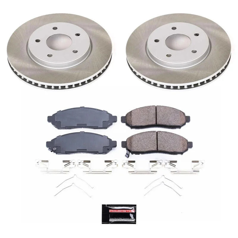 Power Stop Front Semi-Coated Rotor Kit fits 2015-2018 Chevrolet City Express LS / 2013-2014 Nissan Leaf S / 2011-2014 Niss...