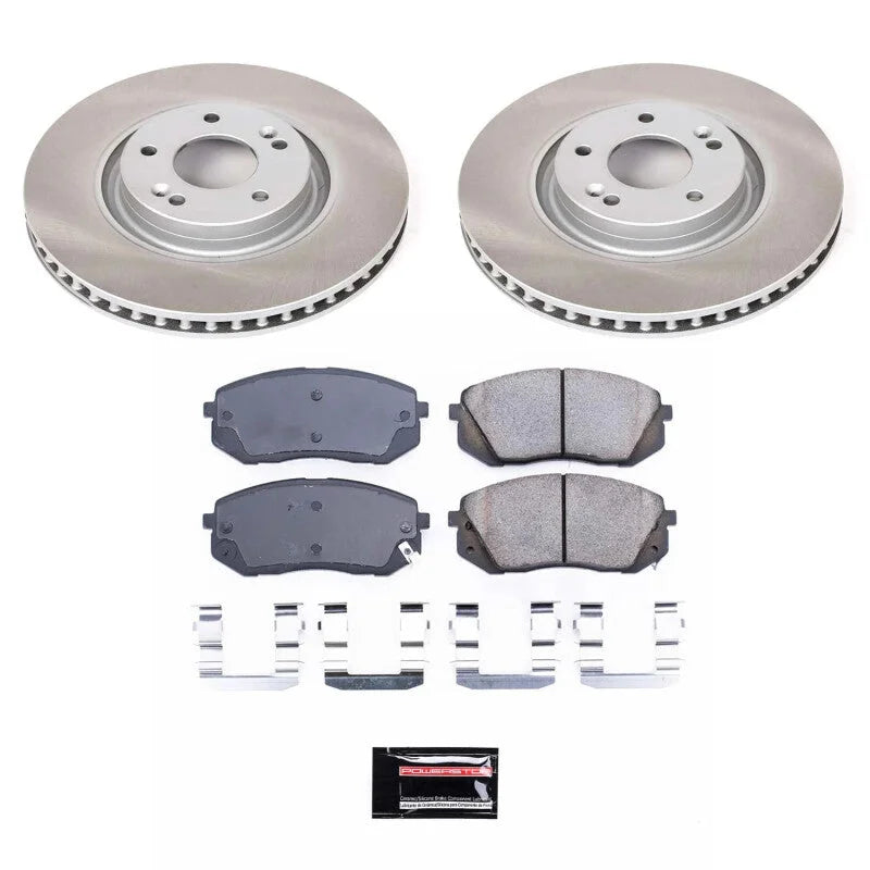 Power Stop Front Semi-Coated Rotor Kit fits 2015 Hyundai Sonata LIMITED / 2015-2017 Hyundai Tucson Fuel Cell / 2016 Kia Ca...